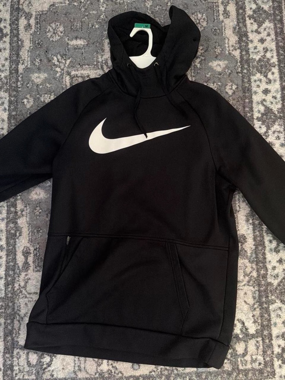 Nike Black Hoodie with White Swoosh Logo